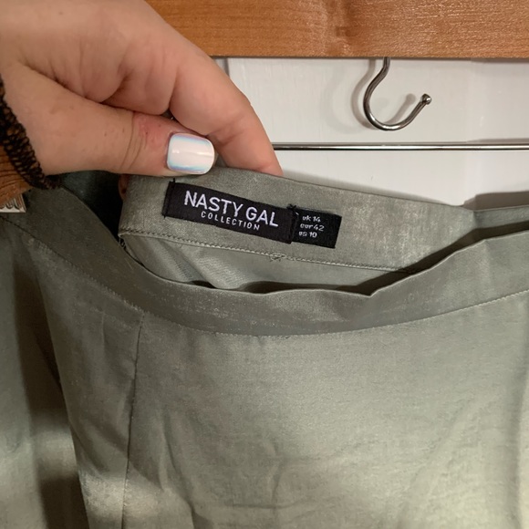 Nasty Gal Sage Green Satin Skirt - Picture 2 of 3